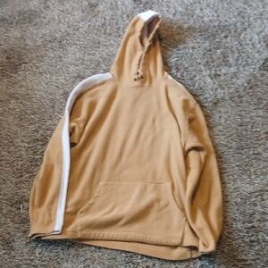 Tan Hoodie with White Stripe